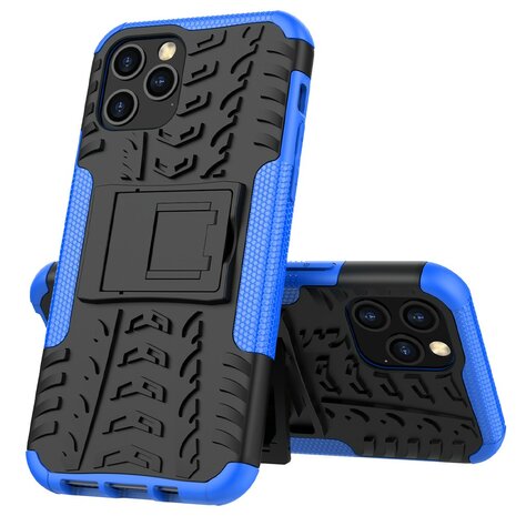 Shockproof schokabsorberend TPU hoesje voor iPhone 12 en iPhone 12 Pro - zwart met blauw