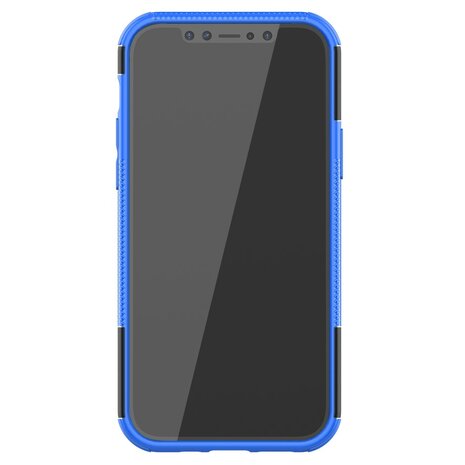 Shockproof schokabsorberend TPU hoesje voor iPhone 12 en iPhone 12 Pro - zwart met blauw