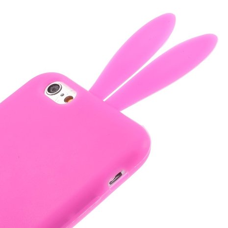 Fel roze Bunny iPhone silicone cover Konijn hoesje
