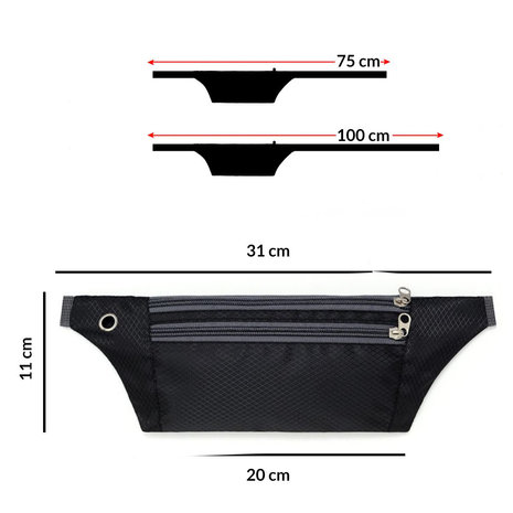 Saga raket doorgaan met Sportband smartphone buiktas hardlopen fannypack sport hiking oortjes - Zwart Saga raket doorgaan met Sportband smartphone buiktas hardlopen fannypack sport hiking oortjes - Zwart