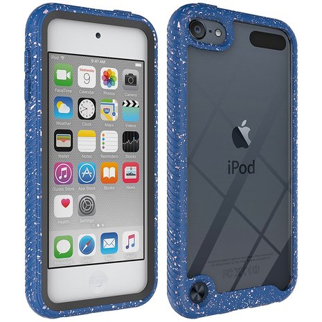 sigaar Staan voor Jaar Hybrid spikkels en beschermend TPU spikkels hoesje voor iPod Touch 5, 6 en  7 - blauw