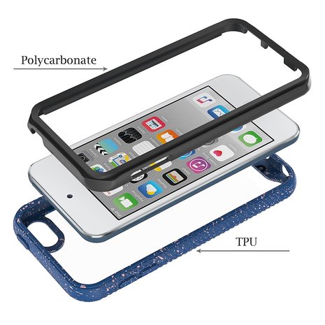 sigaar Staan voor Jaar Hybrid spikkels en beschermend TPU spikkels hoesje voor iPod Touch 5, 6 en  7 - blauw