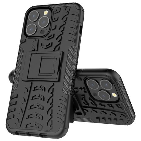 Shockproof TPU met stevig hoesje voor iPhone 13 Pro Max - zwart