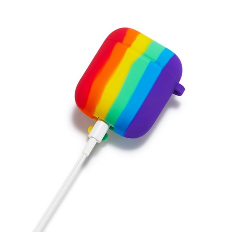 Rainbow siliconen regenboog hoesje voor AirPods 1 en 2 - kleurrijk