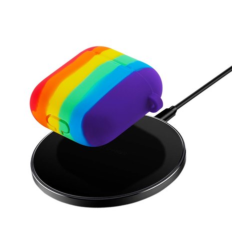 Rainbow siliconen regenboog hoesje voor AirPods 1 en 2 - kleurrijk