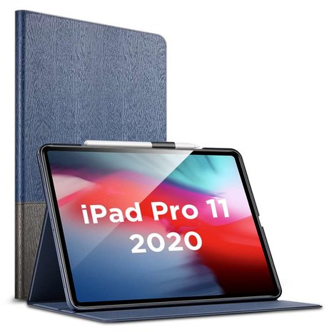 ESR Simplicity Holder kunstleer hoes voor iPad Pro 11 (2018 2020 2021) - grijs en blauw
