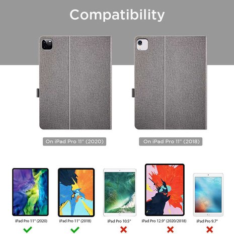 ESR Simplicity Holder kunstleer hoes voor iPad Pro 11 (2018 2020 2021) - grijs