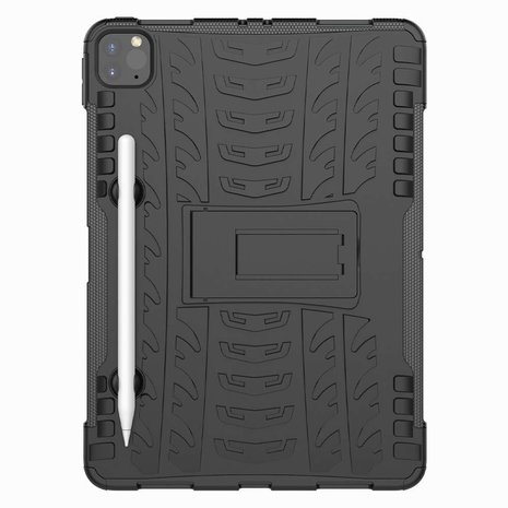 Just in Case Rugged Hybrid PU en TPU hoes voor iPad Pro 11 (2018 2020 2021) - zwart