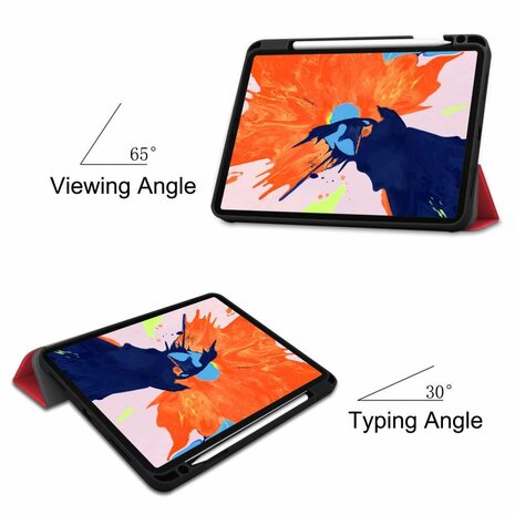 Just in Case Smart Tri-Fold kunstleer hoes voor iPad Pro 12.9 (2020) - rood