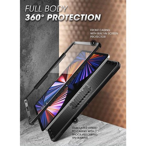 Supcase Unicorn Beetle hoes voor iPad Pro 12.9 (2021 2022) - zwart
