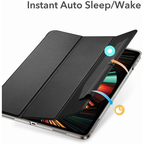 ESR Ascend Trifold vegan leer hoes voor iPad Pro 12.9 (2021) - zwart