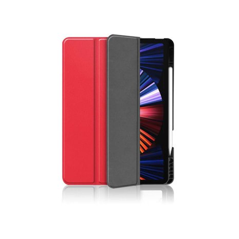 Just in Case Smart Tri-Fold kunstleer hoesje voor iPad Pro 12.9 (2021 2022) - rood