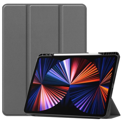 Just in Case Smart Tri-Fold kunstleer hoesje voor iPad Pro 12.9 (2021) - grijs