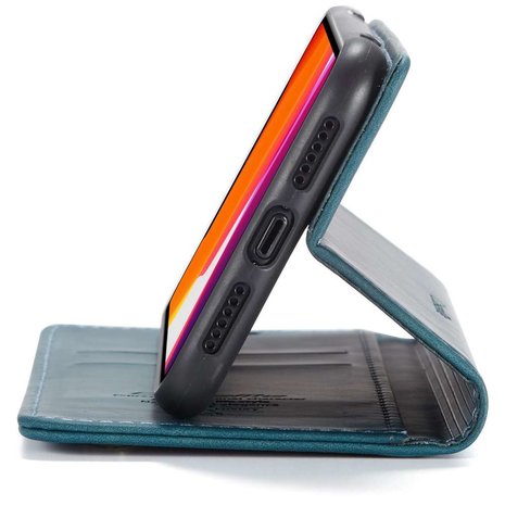 Caseme Slim Retro Wallet kunstleer hoesje voor iPhone 11 - blauw