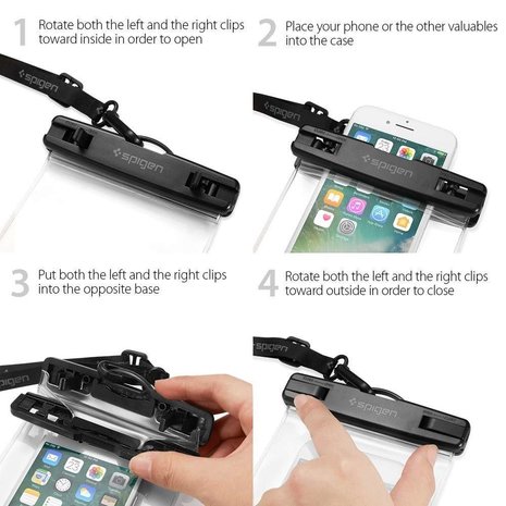 Spigen Velo A600 Universeel Waterdicht hoesje - Zwart