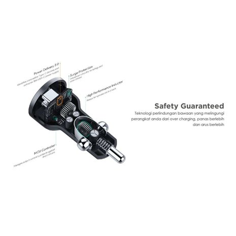 Aukey CC-Y13 Car Charger USB-C Power Delivery 2.0 PD 45W - Zwart