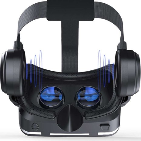 VR SHINECON Virtual Reality Bril met koptelefoon voor 4-6 inch smartphones - Zwart