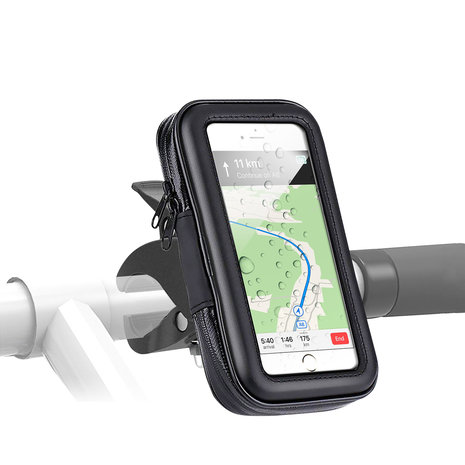 Afwijzen middelen Getand Xqisit telefoonhouder fietshouder fietsstuur standaard smartphone hoes 6.5  inch - Zwart