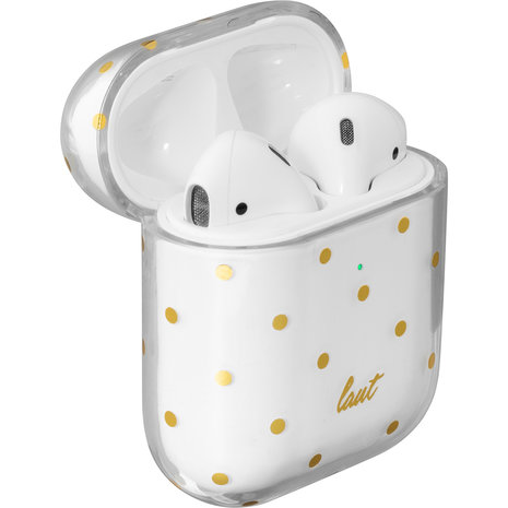 Laut Dotty gouden stippen hoesje voor AirPods 1 en 2 - transparant