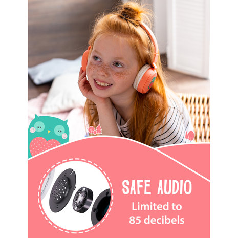 Planet Buddies uil koptelefoon kinderen opvouwbaar hoofdtelefoon headphonejack aux - Oranje