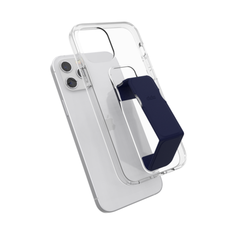 CLCKR Gripcase Clear PU en TPU hoesje voor iPhone 12 Pro Max - blauw