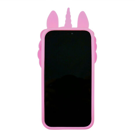 Unicorn Pop Fidget Bubble siliconen eenhoorn hoesje voor iPhone 13 Pro Max - roze