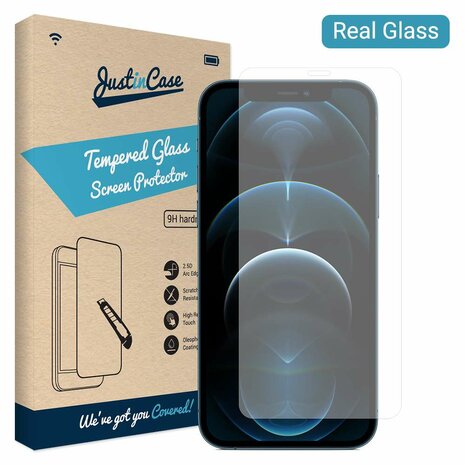 Just in Case Tempered Glass voor iPhone 12 en iPhone 12 Pro - gehard glas