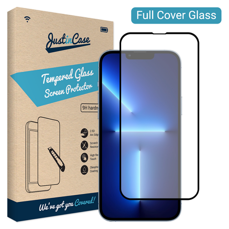 Just in Case Full Cover Tempered Glass voor iPhone 13 Pro Max - gehard glas