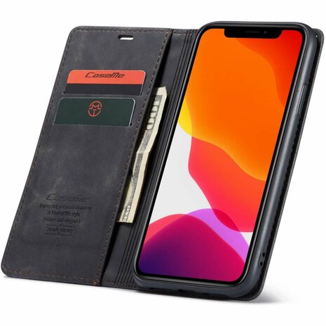Caseme Retro Wallet Case hoesje voor iPhone 11 - zwart