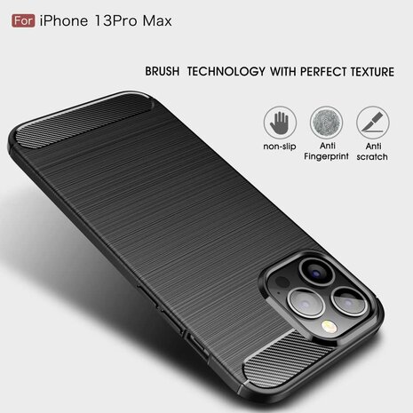 Just in Case Rugged TPU Case hoesje voor iPhone 13 Pro Max - zwart