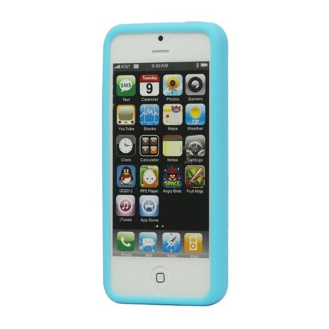 Stevige fingerprint case iPhone Licht blauwe silicone