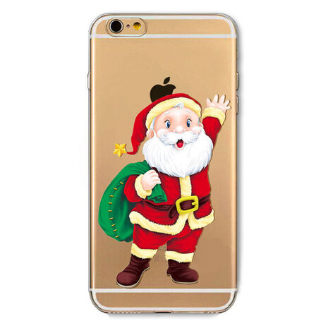 Kerst hoesje iPhone 6 Plus 6s Plus Christmas case silicone TPU Kerstman cover