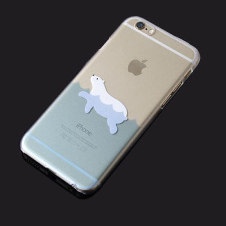 IJsbeer hoesje iPhone 6 Plus 6s Plus Polar bear TPU doorzichtig case