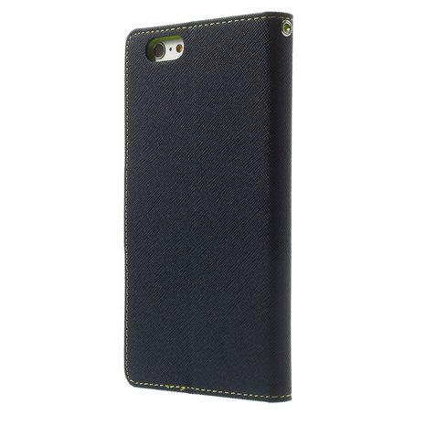 Mercury Goospery blauwe wallet Bookcase iPhone 6 Plus 6s Plus Donkerblauw lederen portemonnee hoesje