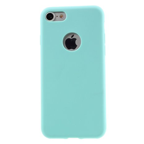 Lichtblauw silicone hoesje iPhone 7 8 lichtblauwe cover Effen Blue case