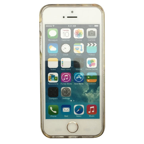 Herrie pad vrouwelijk Doorzichtig TPU hoesje met bladgoud iPhone 5, 5s en iPhone SE 2016