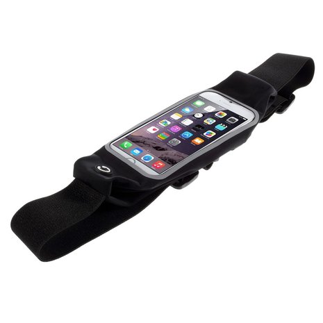 Running Belt Heupband voor Telefoon / Mobiel / iPhone Sport Hardloopband Heuptas  - Verstelbaar - Zwart