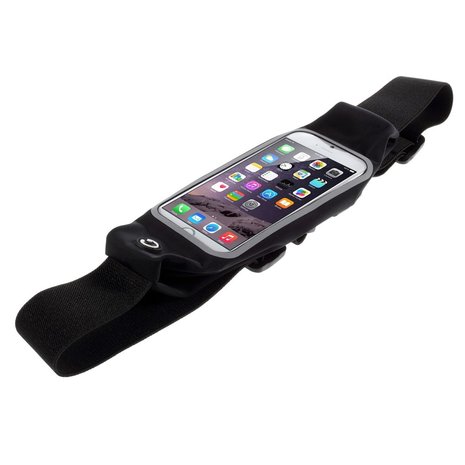 jurk Prestatie Zwakheid Running Belt Heupband voor Telefoon / Mobiel / iPhone Sport Hardloopband  Heuptas - Verstelbaar - Zwart