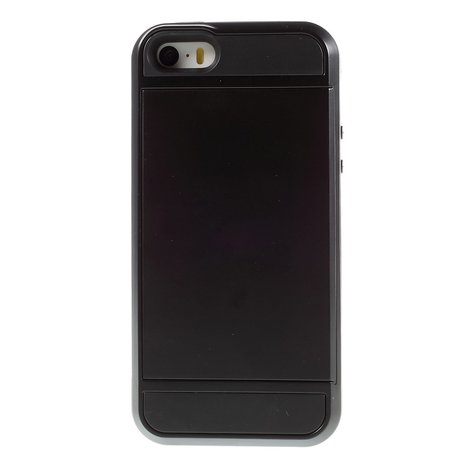 Secret Pasjeshouder hoesje iPhone 5 5s SE 2016 hardcase - Portemonnee - Wallet - Zwart