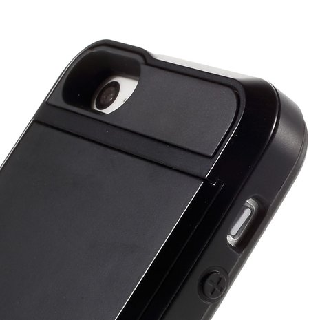 Secret Pasjeshouder hoesje iPhone 5 5s SE 2016 hardcase - Portemonnee - Wallet - Zwart