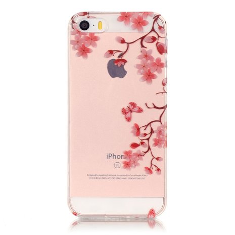 Beschrijving Gunst peper Bloesem TPU iPhone 5 5s SE 2016 hoesje cover Doorzichtig Bloemtakken Bloemen