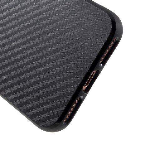 Carbon Fiber iPhone 7 8 SE 2020 SE 2022 TPU hoesje zwarte opdruk