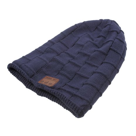 Bluetooth muziekmuts knitted blauw music hat