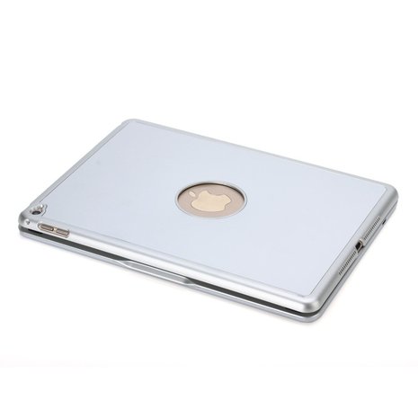 Bluetooth keyboard cover toetsenbord hoes case backlight iPad Air 2 - silver - QWERTY