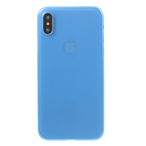 Blauw hoesje iPhone X XS TPU doorzichtig case