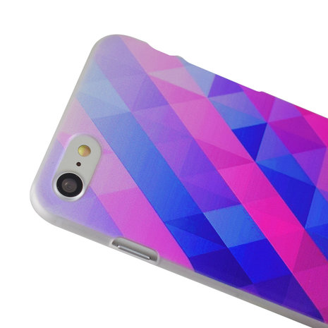 Blauw paarse driehoek iPhone 7 8 SE 2020 SE 2022 hardcase hoesje cover