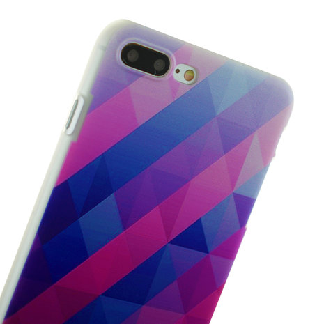Blauw paarse driehoek iPhone 7 Plus 8 Plus hardcase hoesje cover