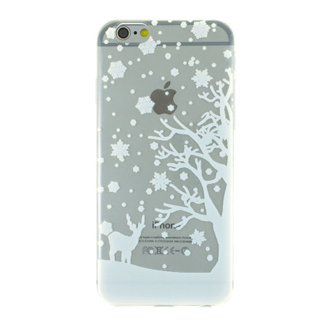 Wit winter kerst silicone iPhone 6 Plus 6s Plus hoesje case cover