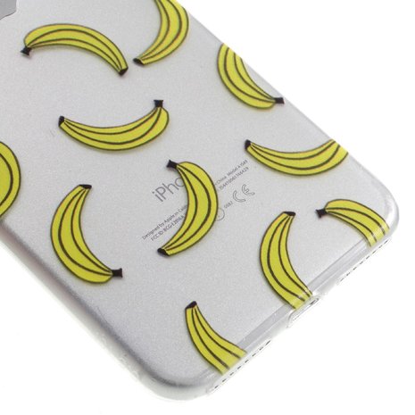 Doorzichtig banaan iPhone 7 Plus 8 Plus hoesje banana fruit cover