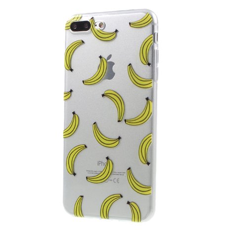 Doorzichtig banaan iPhone 7 Plus 8 Plus hoesje banana fruit cover